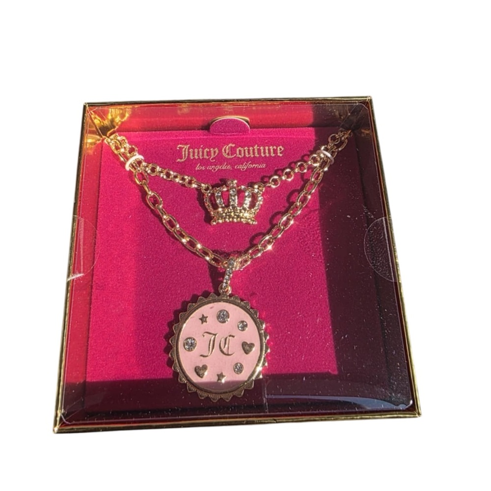 Juicy Couture Pink and Gold Royal Layered Necklace